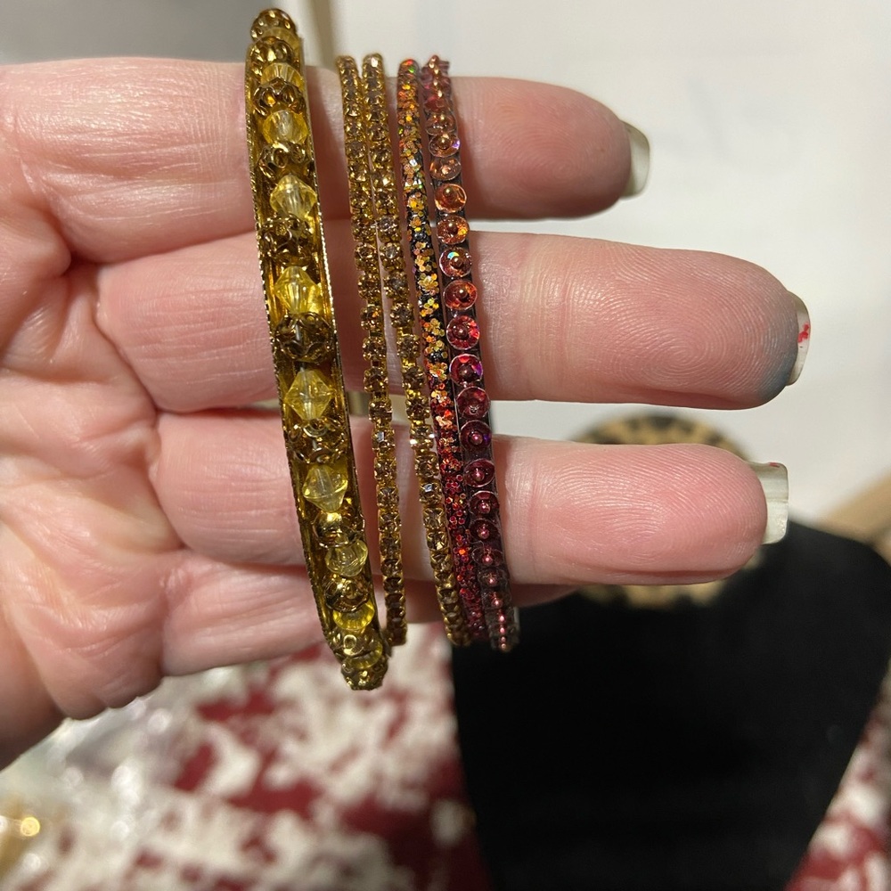 Bundle of 5 Bangles India Inspired and Full of Bling,